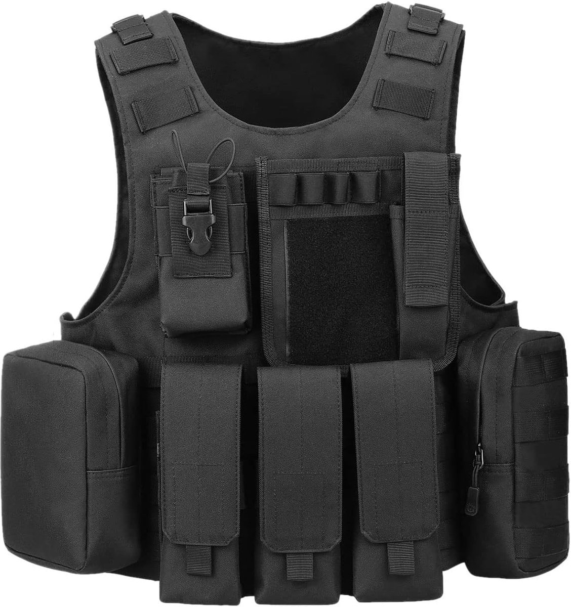 Tactisch vest, militair vest, bodywarmer, MOLLE, airsoftvest, voor mannen, vrouwen, kamperen, wandelen, jacht, outdooractiviteiten