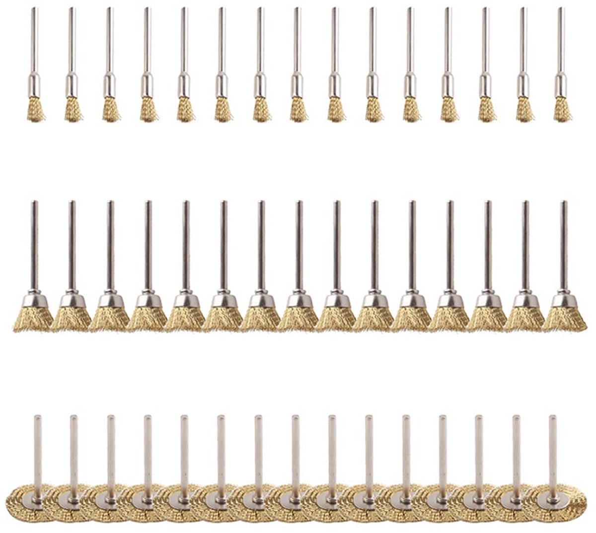 Draad Borstels Set Messing Draad Wielen Pen Borstels Darm-Vorm Borstels Set Kit Voor Rotary Gereedschap Polish Cleaning 45 Stks