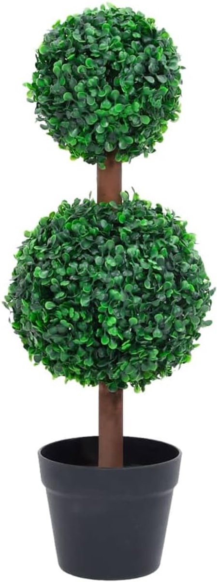 Kunstmatige Buxus Bolvormige Topiary Plant met Pot 60 cm Groen