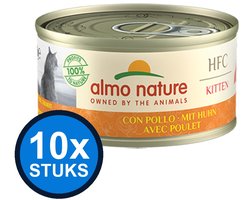10x Almo Nature HFC - Kitten Kattenvoer Natvoer Blik - Natural - Kip - 70g