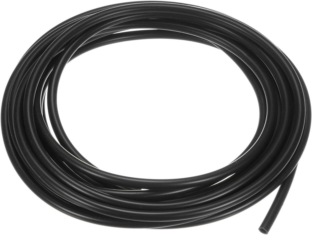 Siliconen slang, 1/8 "[3 mm] ID x 3/16 "[5 mm] OD flexibele siliconen rubberen buis, 16 ft hoge temperatuur waterluchtslang pijp voor pomp/vloeistofoverdracht, brouwen/aquaponics [zwart]
