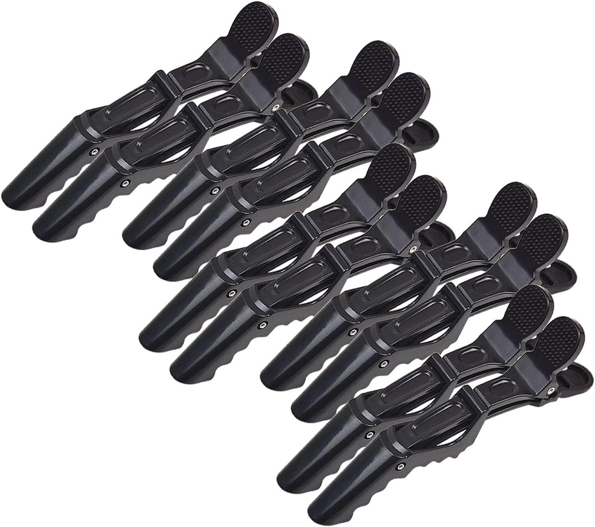 10 Stuks Alligator Haarclips Styling Sectieclips Professioneel Salonsnelheid Haarclips voor Haarstyling, Kleuring, Snijden (Zwart）