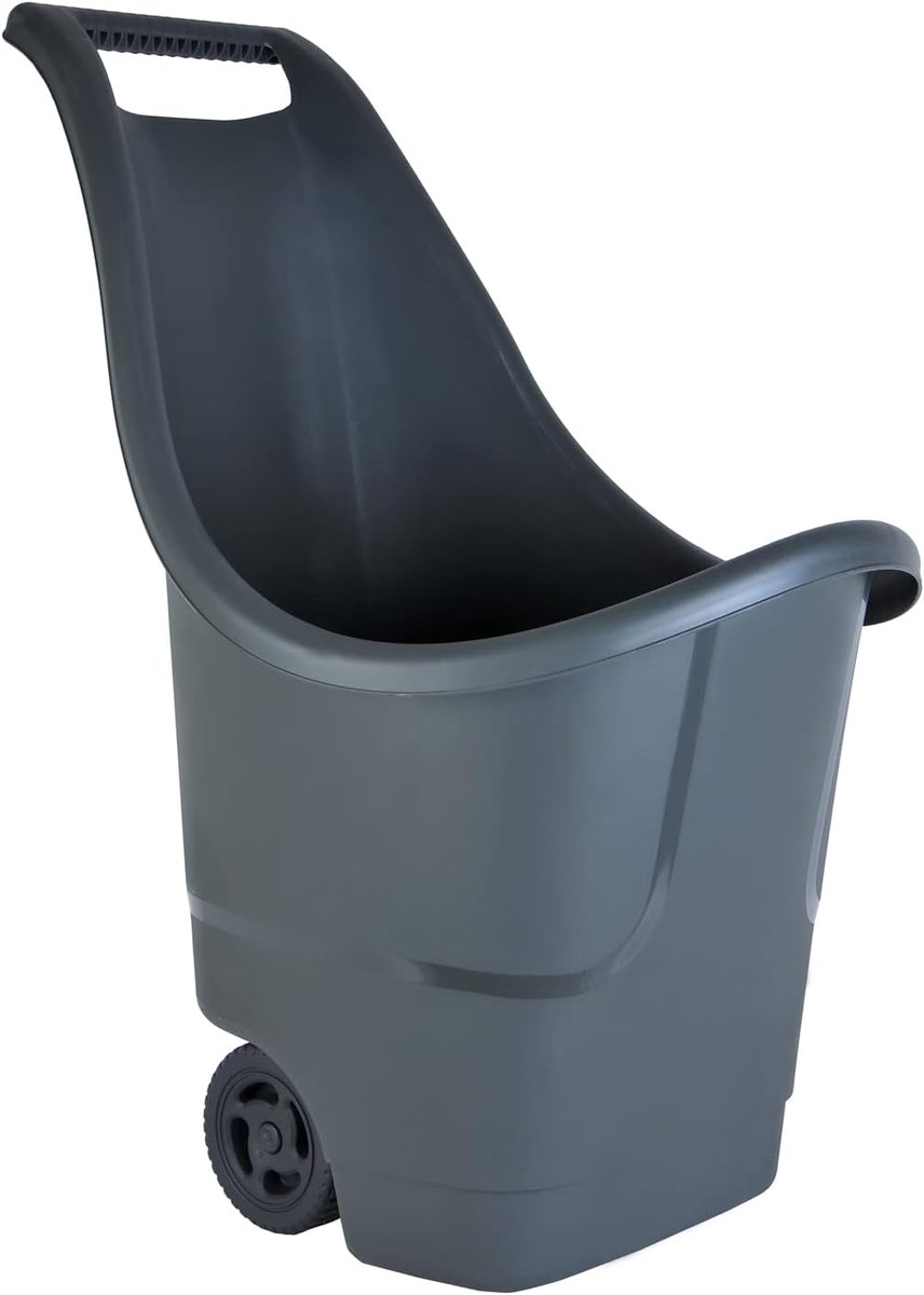 Tuinwagen, kruiwagen voor terras en tuin, inhoud 50 l, 64 x 47 x 84 cm, grijs