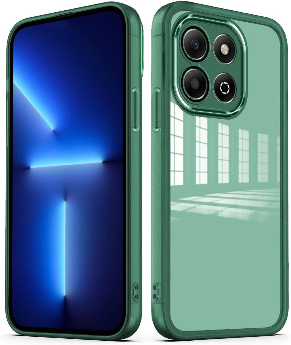 Transparant hoesje voor Honor X6b met cameralensbeschermer zachte ultradunne slanke schokbestendige bumper achterkant - groen