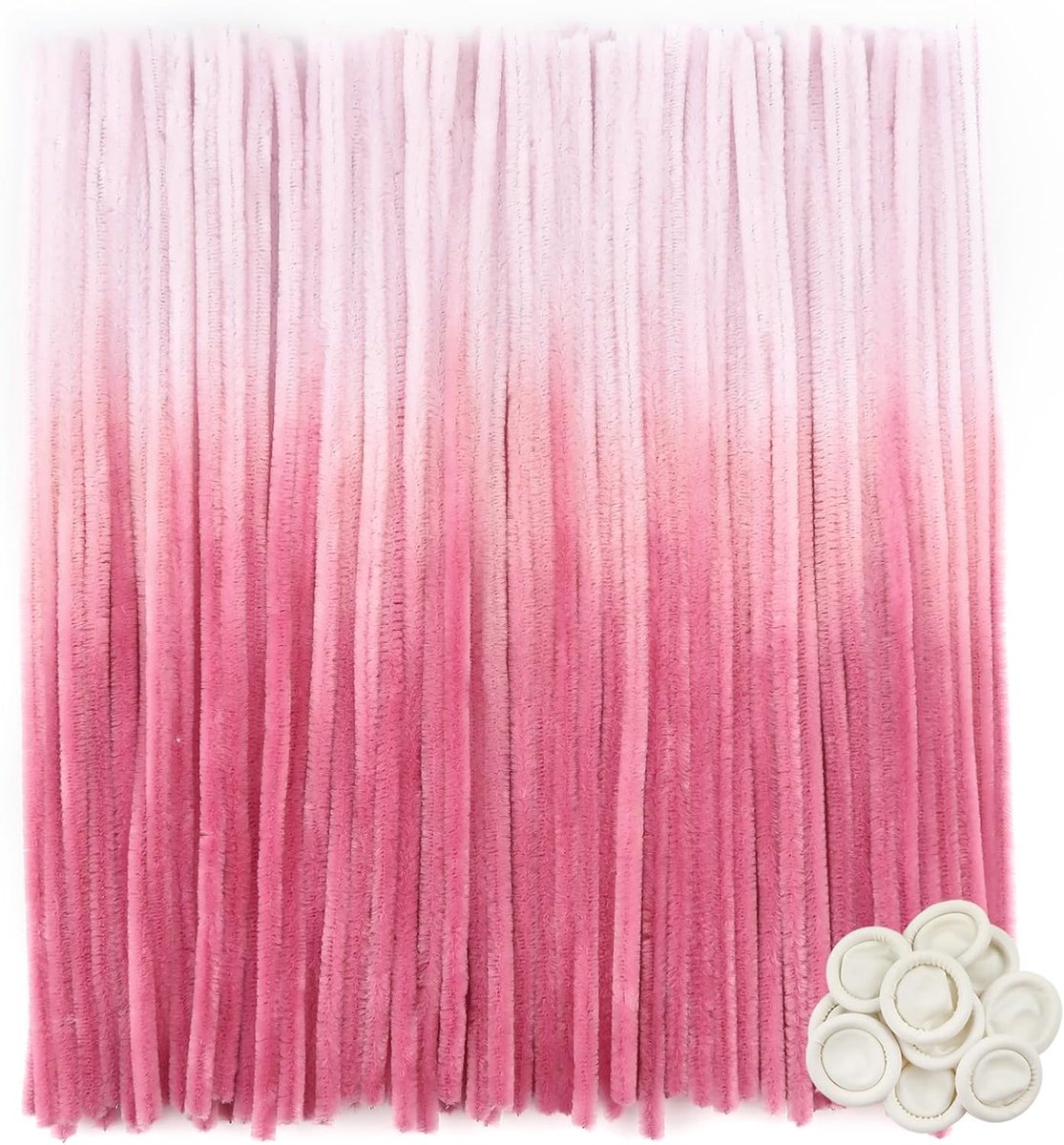 100 stuks Chenille Pijpenragers Kleurverloop Roze 30 cm x 6 mm voor doe-het-zelf Decoratief Handwerk
