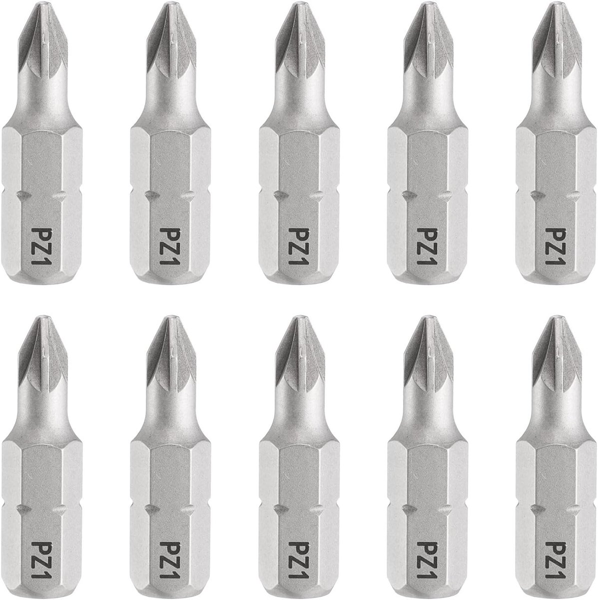 10 stuks PZ1 schroevendraaierbit 1/4 inch zeskantschacht 25 mm/1 inch lengte magnetische Phillips sleuf zeskantige bits S2 stalen schroevendraaierbit voor elektrische schroevendraaier