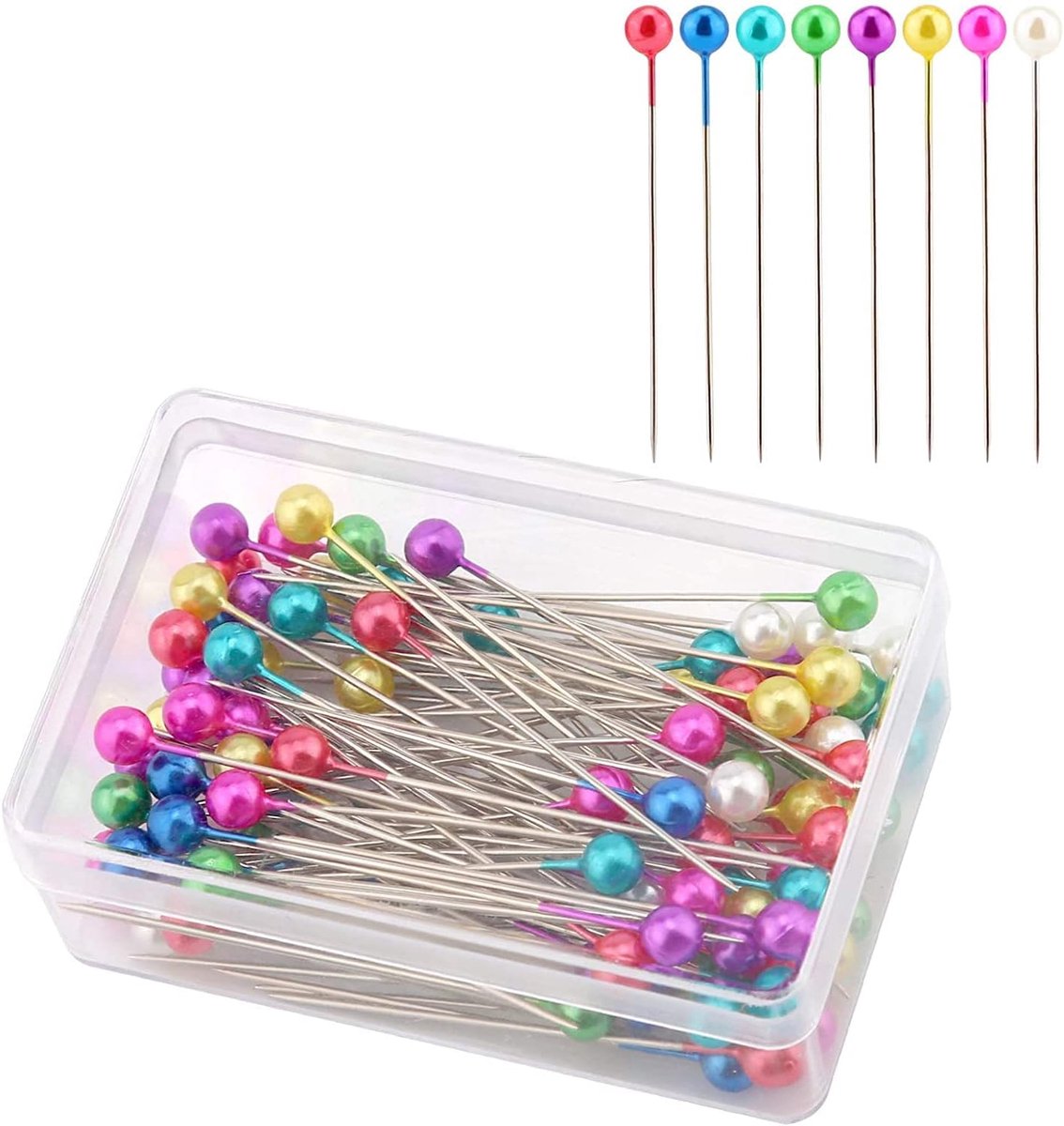 100 Stks 4CM Naaipennen, Plastic Balhoofd Rechte Quiltspelden Voor Naaister Sieraden Diy Decoratie Kunstnijverheid En Naaiprojecten (Veelkleurig)