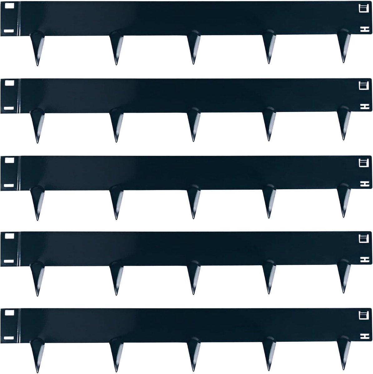 Flexibele gazonrand van metaal, 5 m, tuin, metalen bloembedomranding, 185 mm hoog, bloembegrenzing, metaal, eenvoudig inslaan, 1 paar montagehandschoenen inbegrepen, Antraciet
