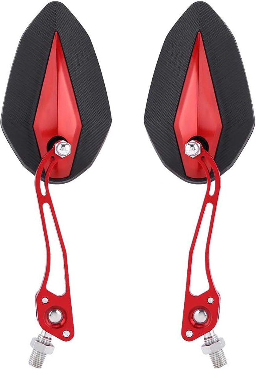 1 Paar Motorfiets Achteruitkijkspiegel, 8 Mm 10 Mm Universele Motor Scooter Motorfiets Achteruitkijkspiegel Achteruitkijkspiegel Zijspiegel (Rood)