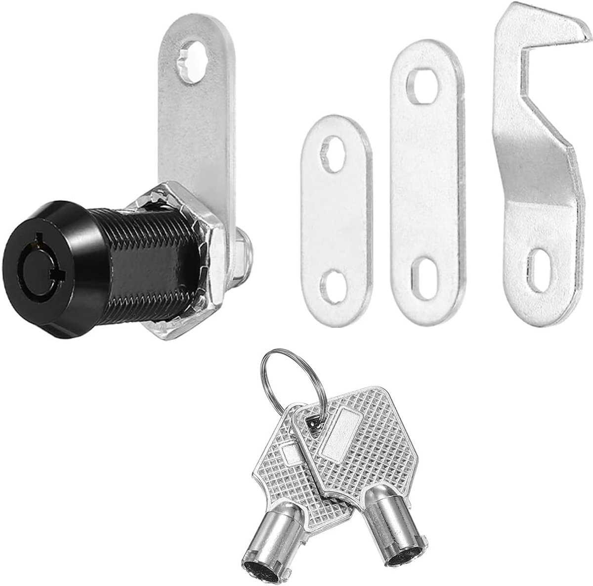 Sloten Met Zilveren Sleutels, 1 Pack Zinklegering Cam Lock Cilinder RV Lock Set Gelijk Gesloten Voor Kast RV Lade Opslag Deur Tool Box