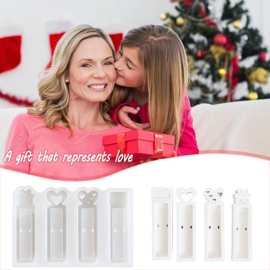 Gietvormen, geschenkdoos, 4 stuks, geldcadeau, siliconen vorm, doe-het-zelf gipsvormen om te gieten, siliconen vorm, geschikt voor Kerstmis, Pasen, bonbondoosjes en andere — afbeelding 2