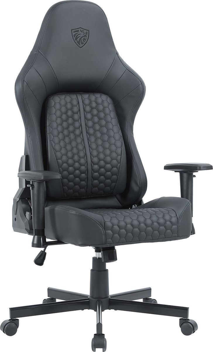 Devoko Bureaustoel - Ergonomische Bureaustoel - 2D-armleuningen - Koudschuim met hoge veerkracht - Verstelbare lendensteun (6° tot 35°) - Game Stoel met hoofdsteun - 150 kg - Zwart