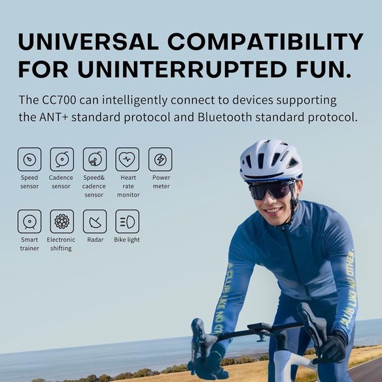 Fietsnavigatie GPS - Gemakkelijk te bedienen - Ongevallen detectie - Duidelijk afleesbaar - Draadloos - Waterdicht - GPX Navigatie tot 300 km - ANT+ & Bluetooth - WiFi Synchronisatie - IPX7 Waterdicht - 25 Uur Batterijduur — afbeelding 5