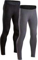 DANISH ENDURANCE Compressiebroeken - Sneldrogende Anti-Schurende Hardloopbroeken - Heren - 2 Paar - XXL