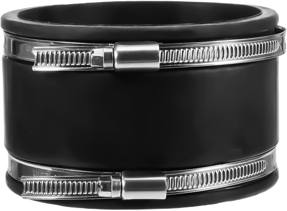 Ventilatie koppeling Ø 100 mm - Flexibele rubber - Met roestvrijstalen klemmen - Ideaal voor luchtventilatie - ShopVlot