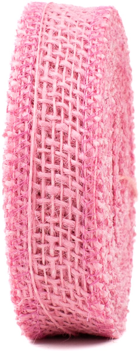 Jute lint - 25 mm x 9 meter - roze