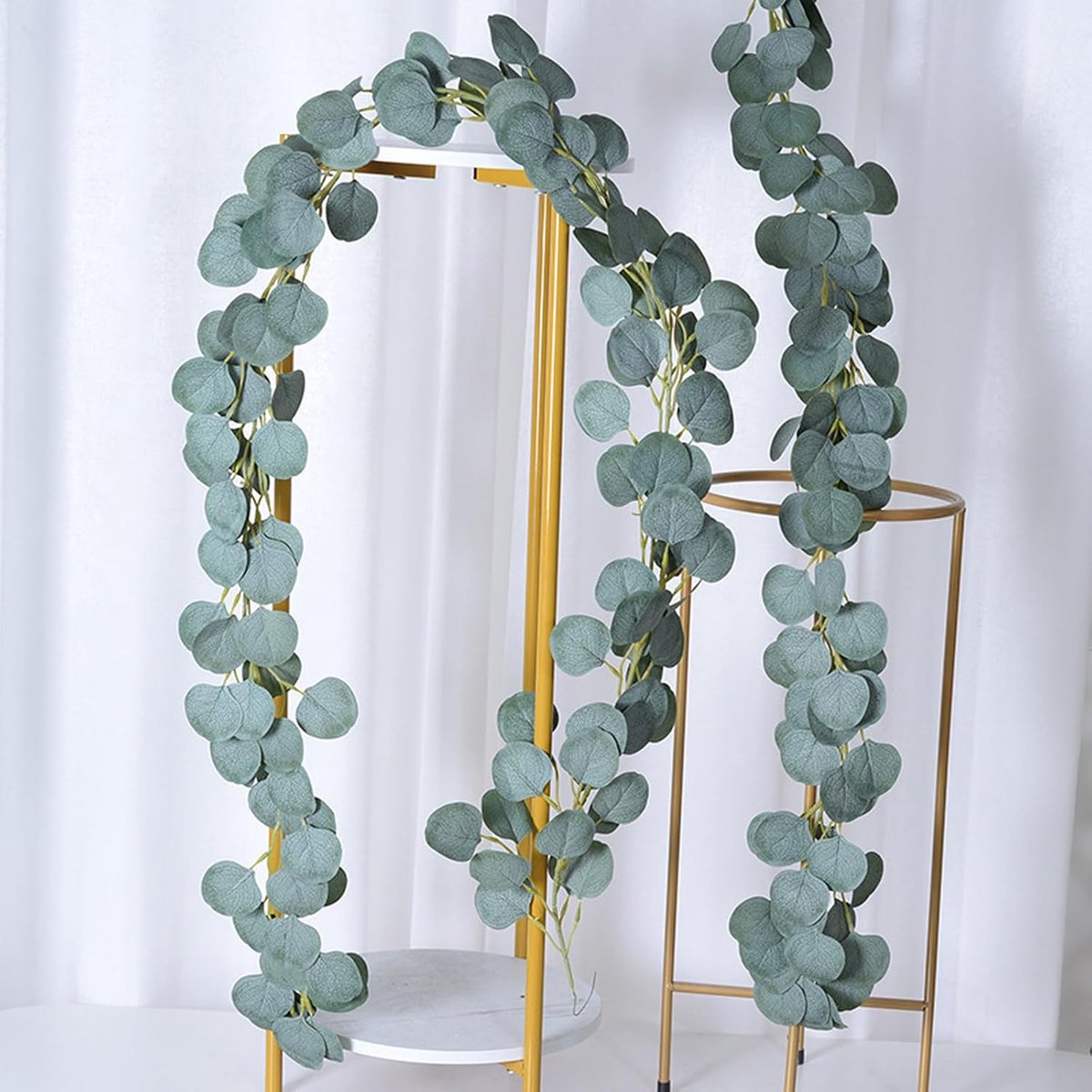 Eucalyptus slinger 180 cm - kunstmatige bladeren - 2 stuks - perfecte decoratie voor bruiloften - ShopVlot