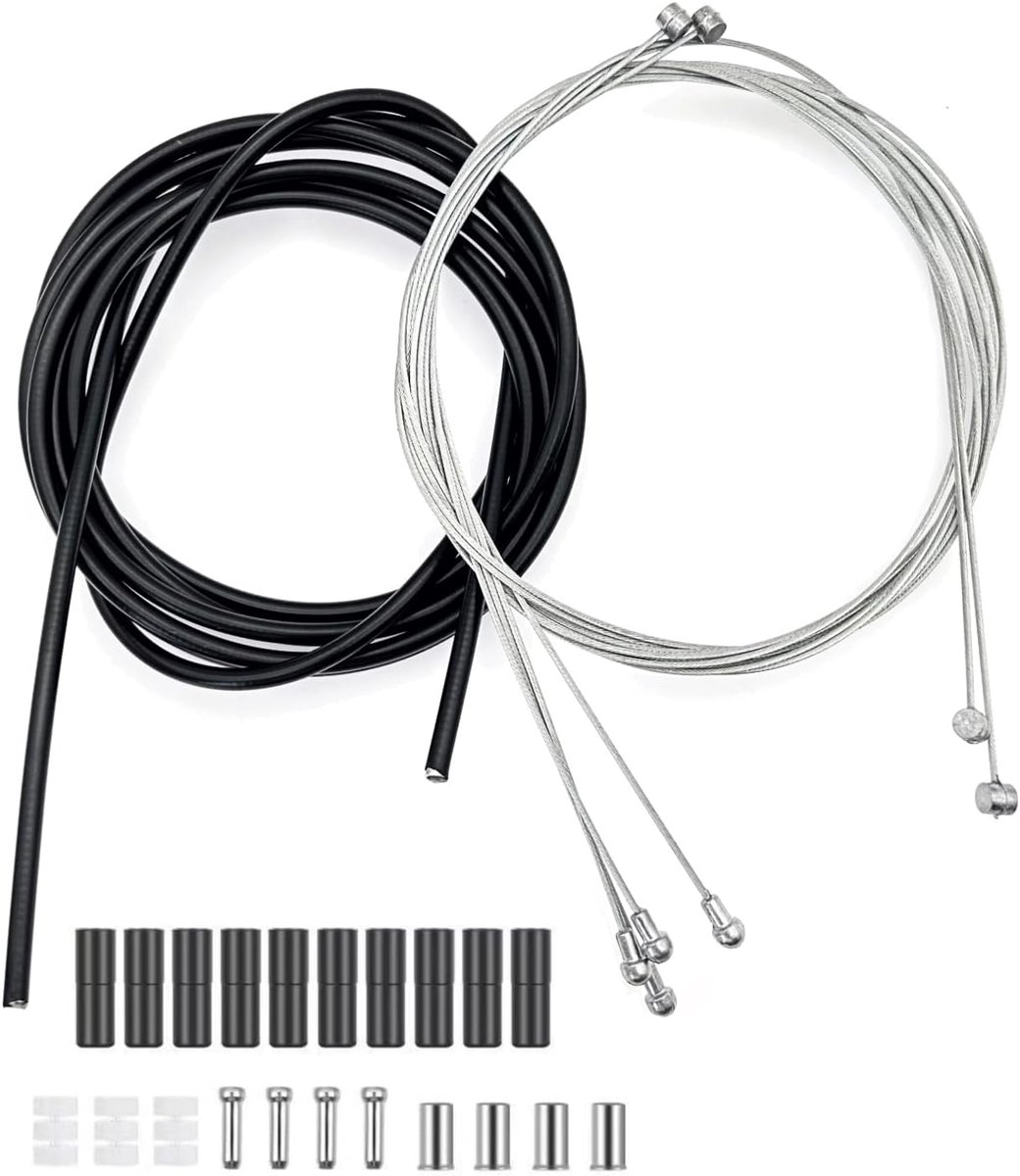 SnelShoppen - Universele Kabelset voor Fietsbremmen en Versnellingshendels, RVS Binnenkabels met PVC Coating voor Mountainbikes en Racefietsen, Comple