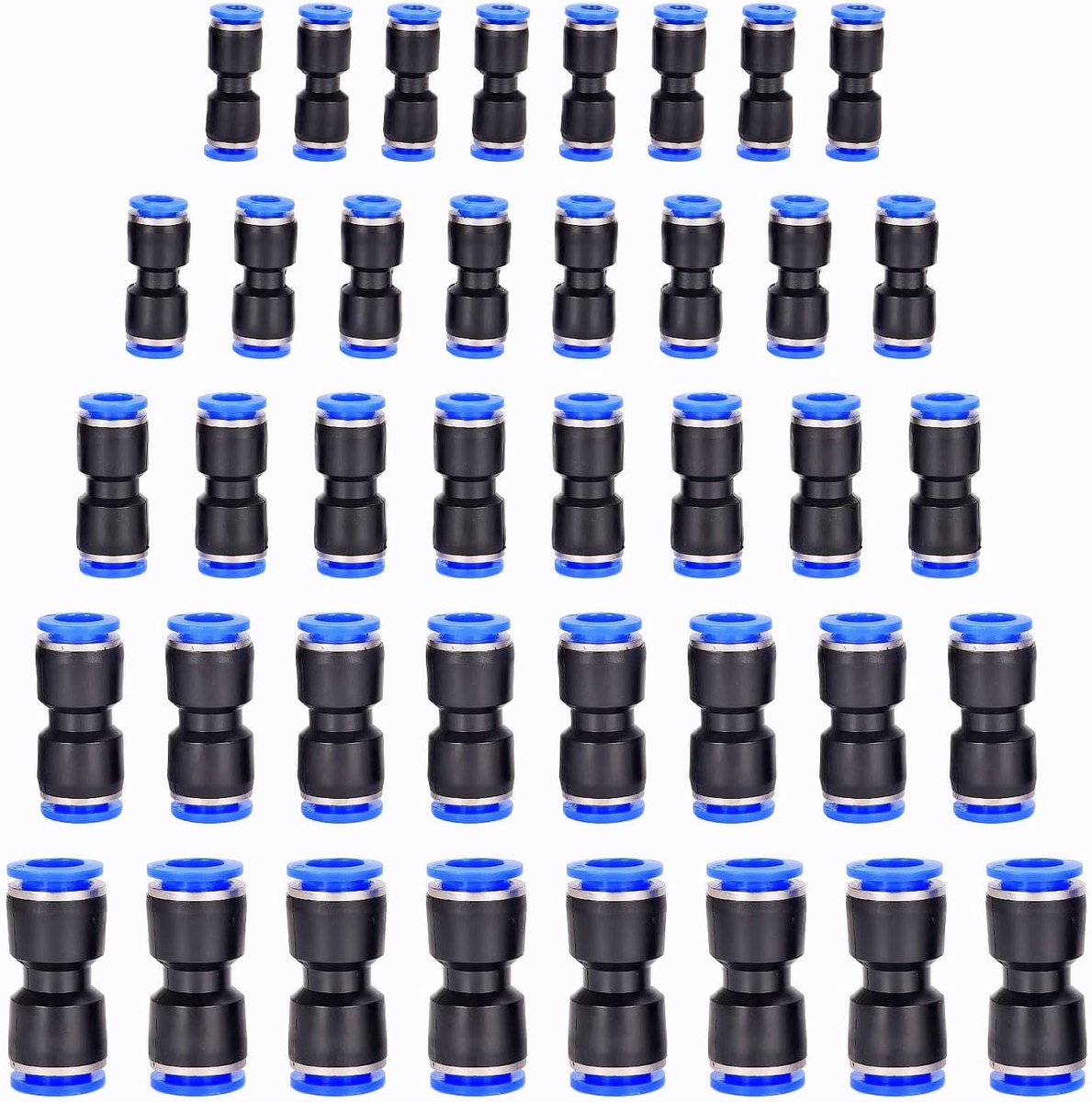 SnelShoppen - 40 Stuks Rechte Pneumatische Verbinders, 5/32" 1/4" 5/16" 3/8" 1/2" Snelle Ontkoppeling Pneumatische Slang Fittingen, Voor Polyethyleen,