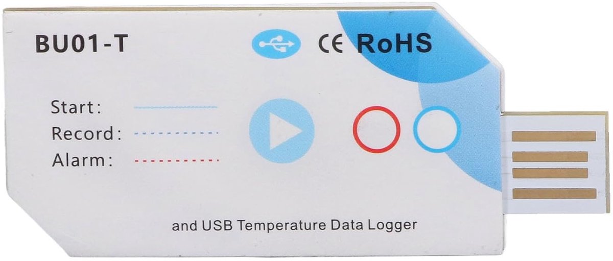 SnelShoppen - USB Data Logger Temperatuur-Humidity, 32000 Punten, 120 Dagen PDF Rapport, Draagbare Gegevensrecorder voor Temperatuur-Humidity, BT Gege