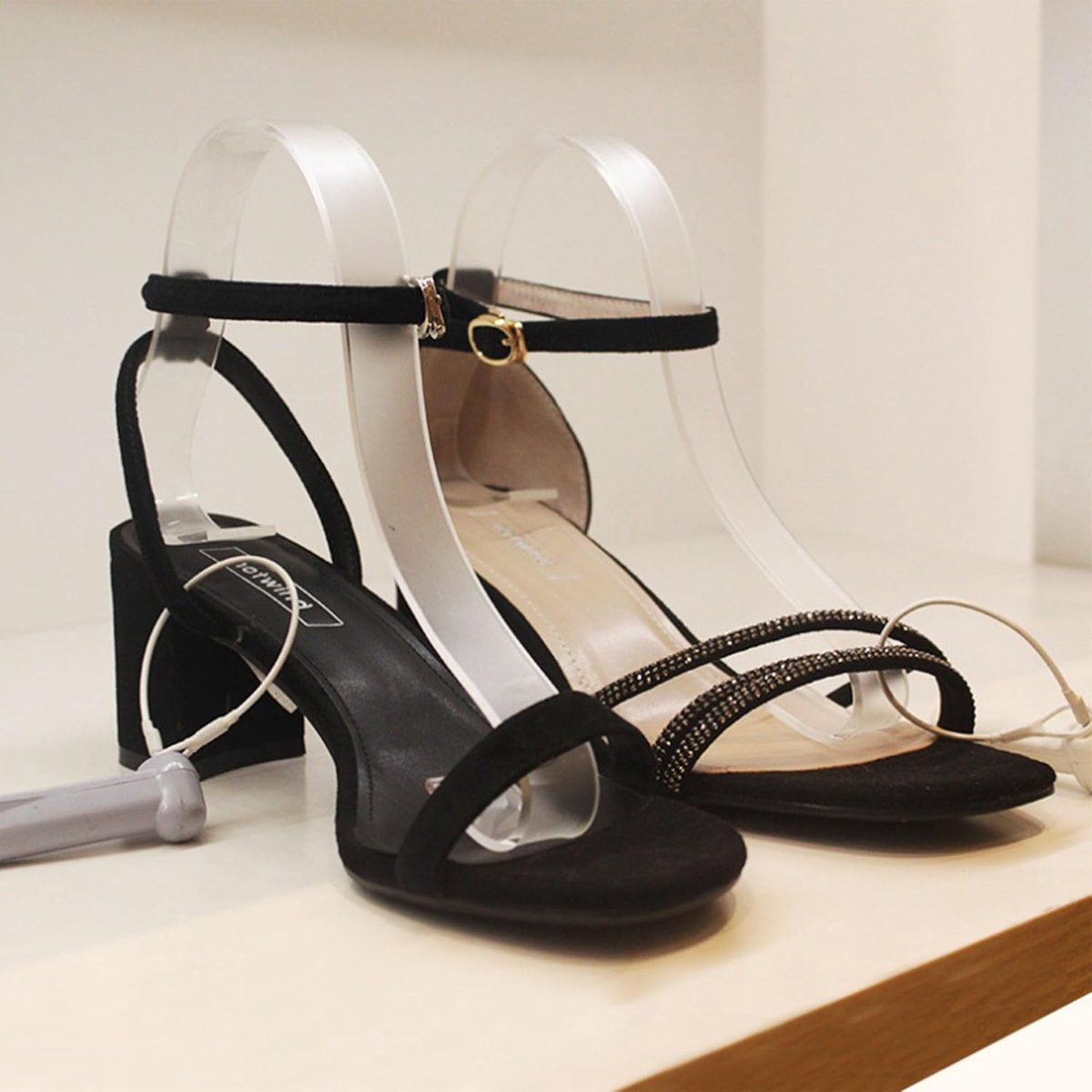 6pcs Transparent Sandal Support Shoe Stand Organic Acrylic Clear Sandals Stand Sandals Shoes Presentation Elastic Bag - ShopVlot