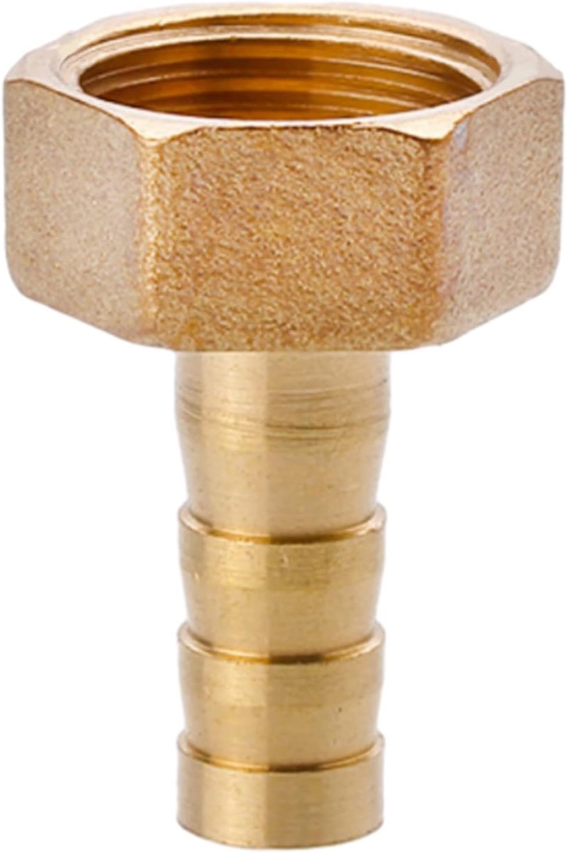 SnelShoppen - Messing 3/8" Slangfitting, Vrouwelijke Draadverbinder, Robuuste Barb Connector, Slangadapter voor Lucht, Water en Olie (8MM)