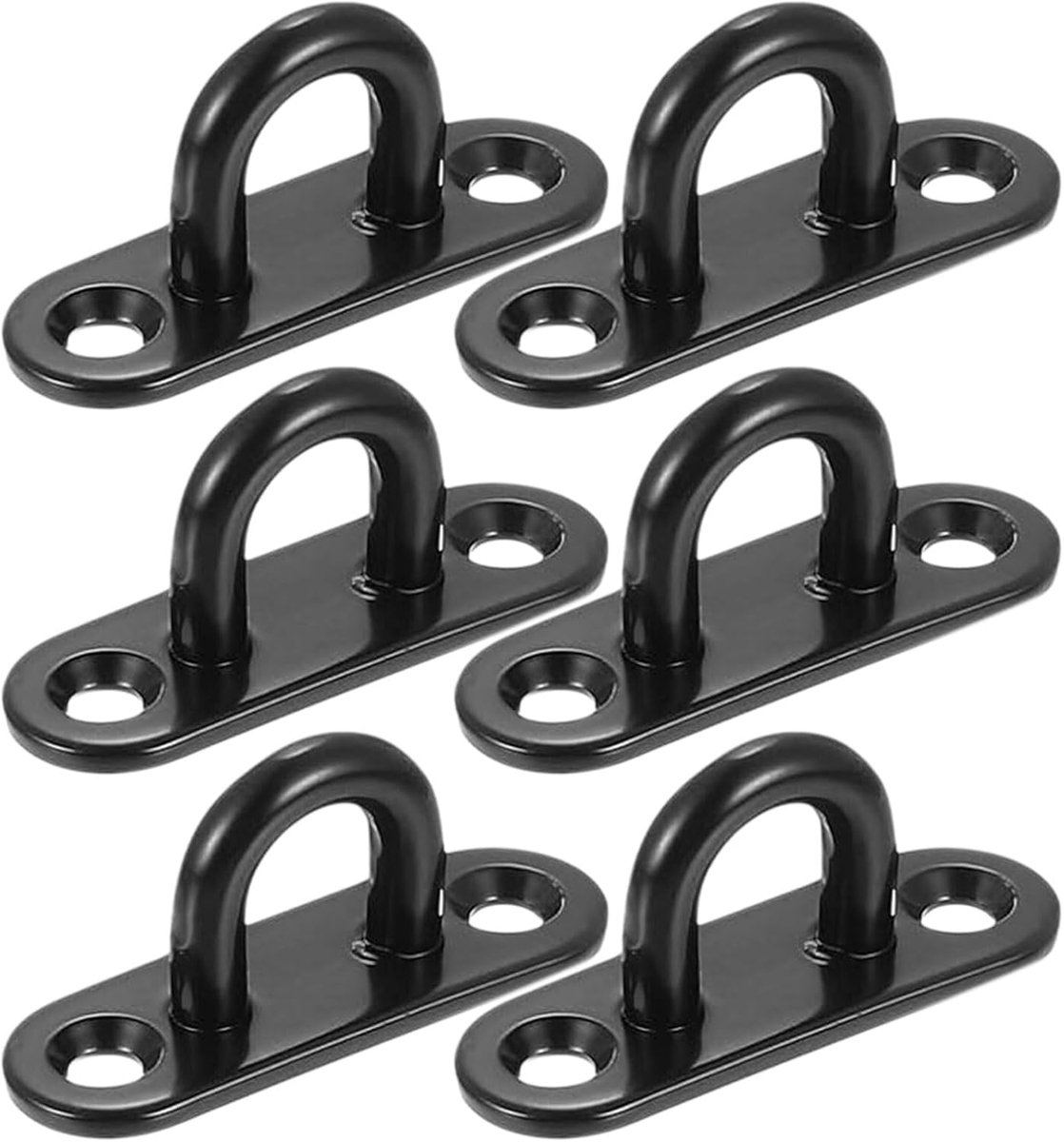 SnelShoppen - Eye Plate M6 - 6 Stuks RVS Ooghaakjes, Wandhaakjes voor Ophangen, Bevestigingsplaten, Zonnedoeken, Tuin en Buiten