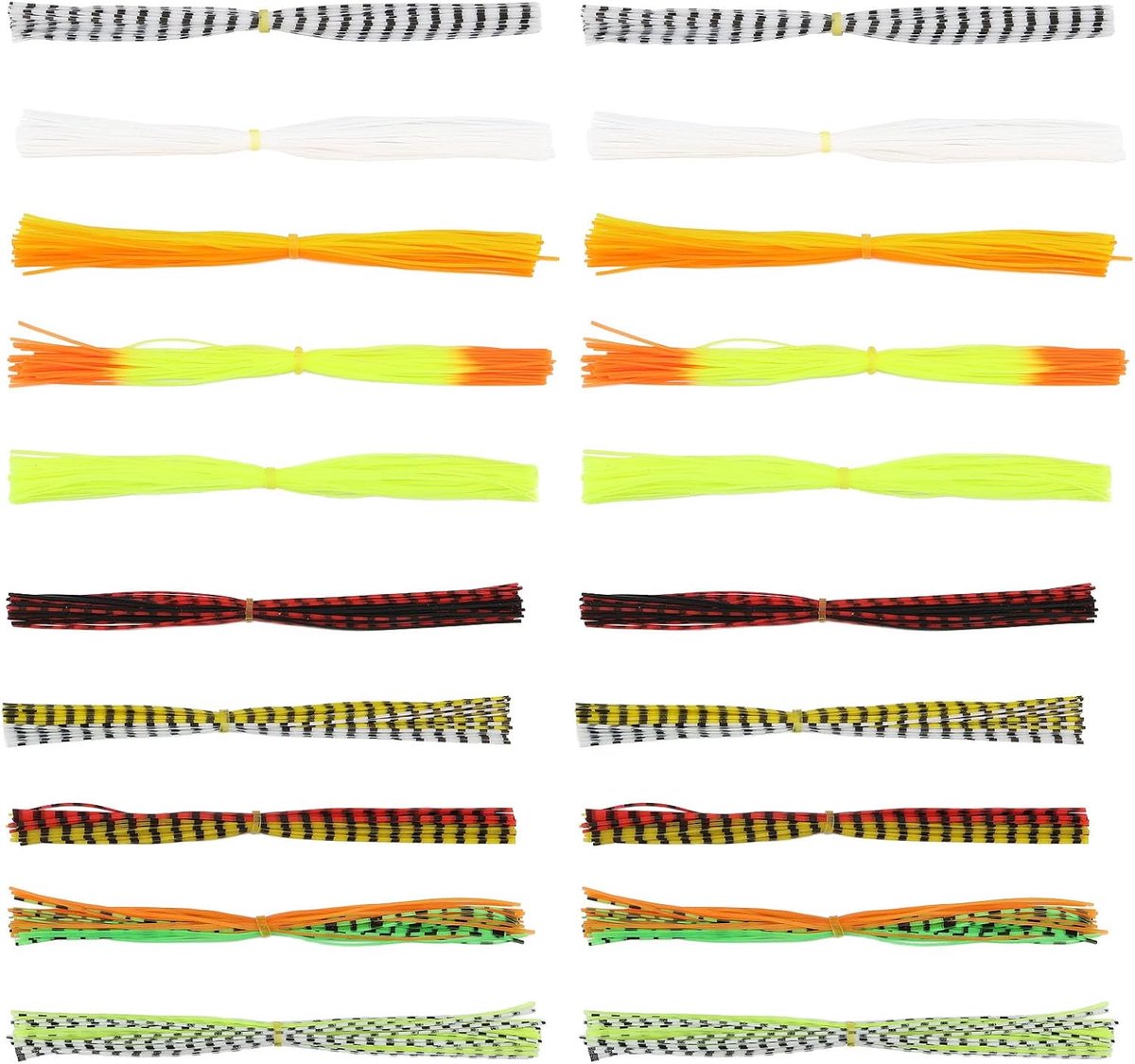 SnelShoppen - 20 Stuks Bundels 40 Strengen Silicone Skirts Vervangonderdelen DIY Vis Lure Maken Benodigdheden Zachte Skirt Voor Spinnerbait Buzzbait V