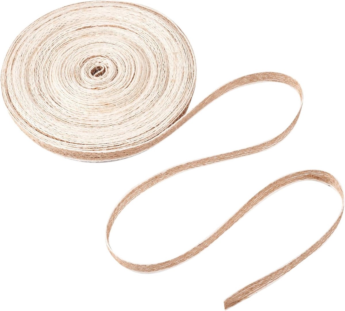 Jute Ribbons 20m - 10mm Natuurlijk Gevlochten Jute - Gestreept Hessian - Perfect voor Cadeaus - ShopVlot