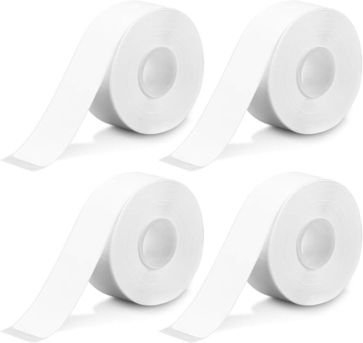 SnelShoppen - Label Tape Zelfklevend 4 Rollen Waterdichte Label Tape Geschikt voor Label Printers voor Thuis, Kantoor, School, DIY Label Printing Papi