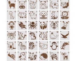 36 Dieren Sjablonen voor Kinderen - Creatieve Templates voor Schilderen, Scrapbooking en Fotoalbums (3 x 3 inch)