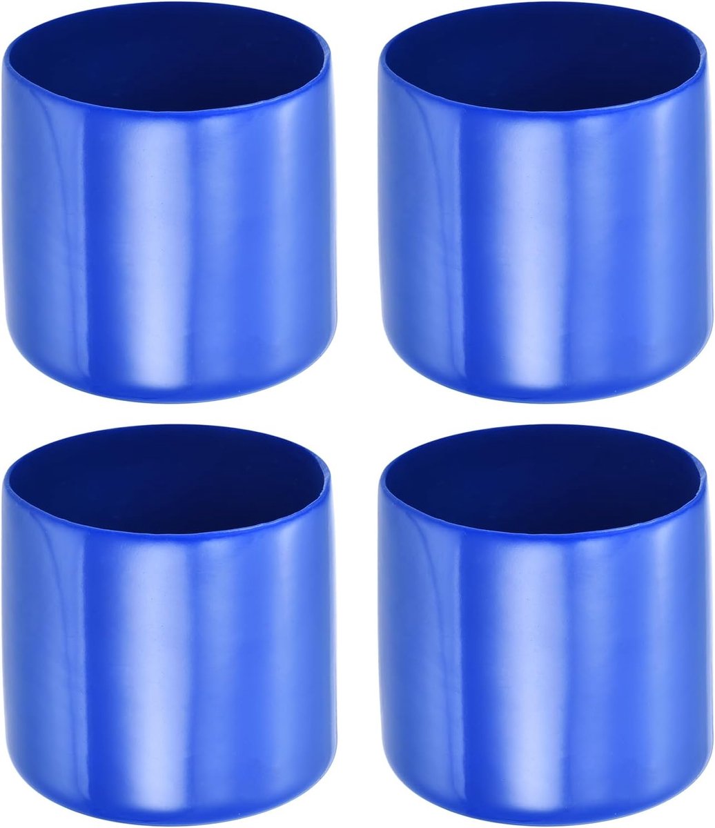 SnelShoppen - 4 Pack Draadbeschermers Rubber Eindkappen voor Schroeven, Bouten en Stangen - 45mm Binnenmaat - Blauw - Waterdicht en Antislip