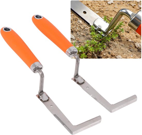 Spleetwieder Set - Onkruidsteker Tuin - Onkruid Verwijderen - Driezijdig Schraperontwerp - 2 stuks - Zilver — afbeelding 4