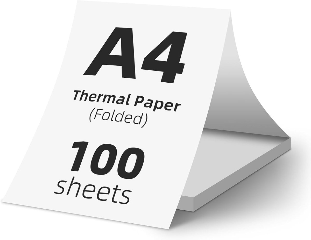 (100 Sheets) A4 Thermal Paper Foldable, BPA-Free, Quick-Drying Thermal Print Paper, Suitable for Most A4 Thermal - ShopVlot