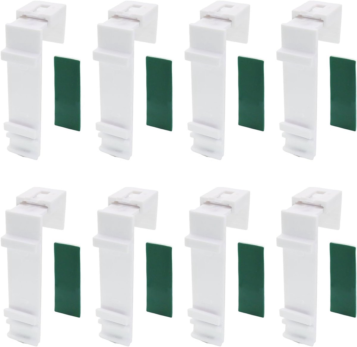 Pack of 8 Double Clamp Holders, Long Clamp Holders for Double Shutters, Long Clamps for Attachment, Easy to Install - ShopVlot