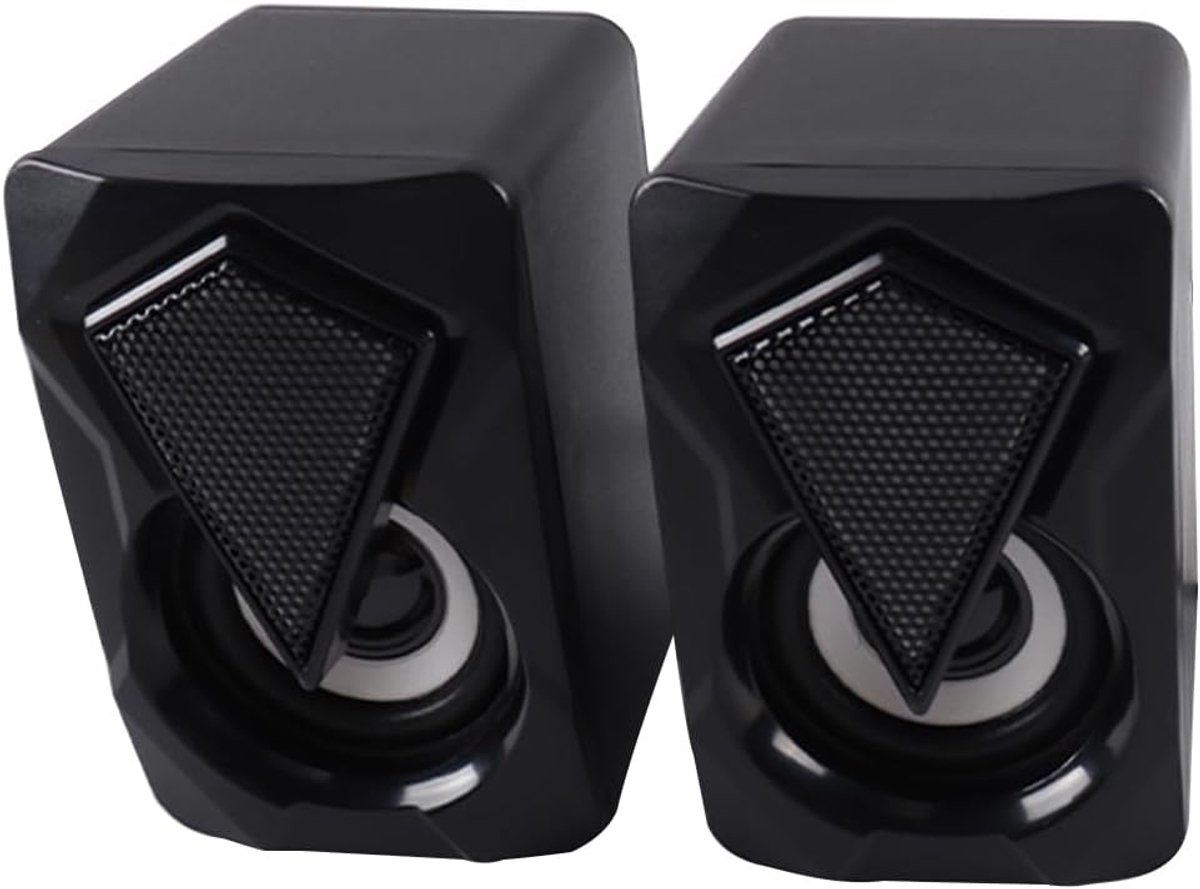 SnelShoppen - Computer Speaker met RGB Verlichting Mini PC Speaker Ondersteunt 3.5mm AUX Verbinding voor Laptops, Smartphones en MAC voor Muziek en Fi