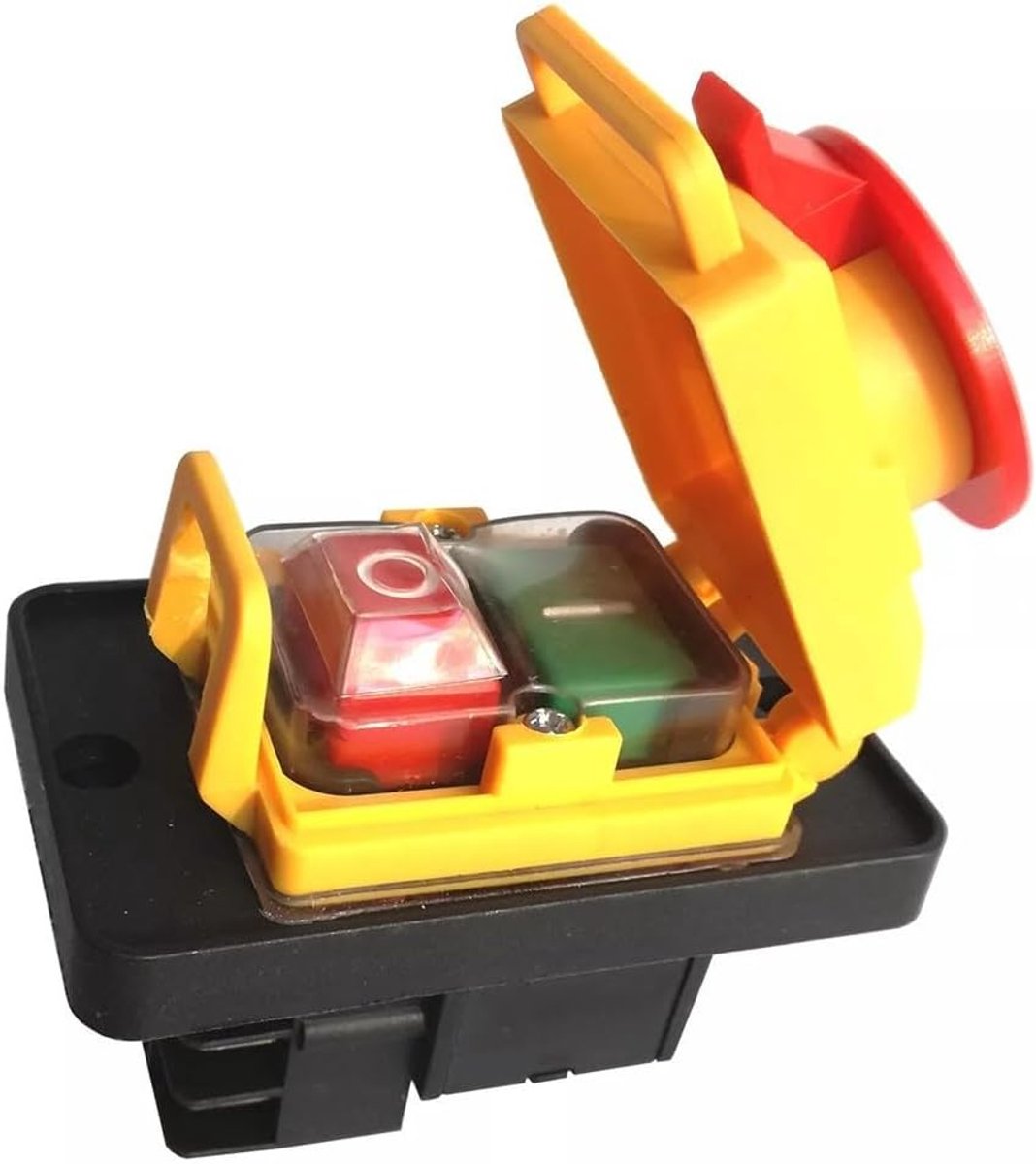SnelShoppen - Push Button Switch 6 Pins Waterdicht voor KJD22 - Elektromagnetische Drukknop met Stopfunctie voor Vochtige Industriele Omgevingen