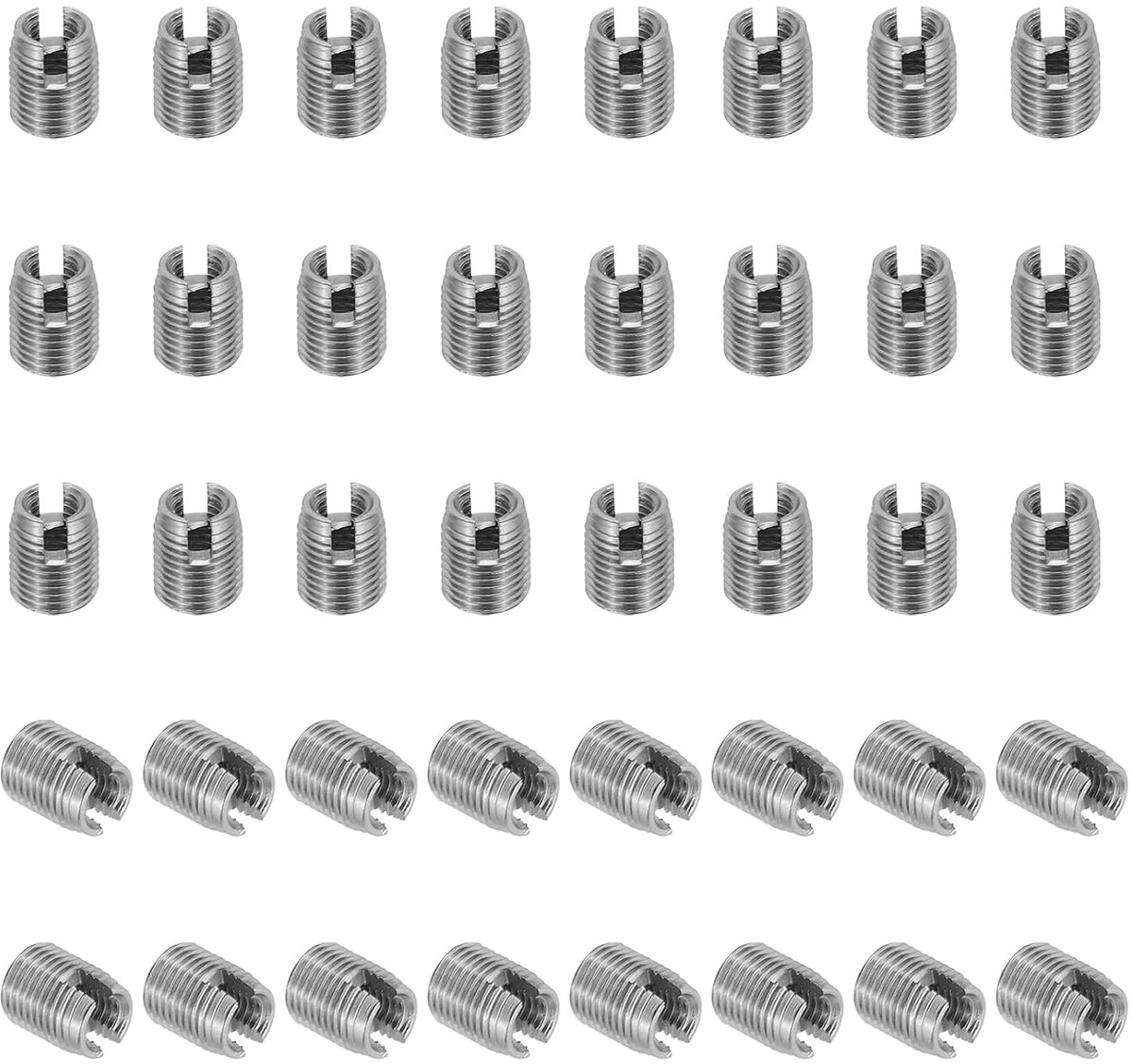 SnelShoppen - 40 Stuks M3*M5*6mm Zelftappende Schroef Invoegstukken - RVS Draad Inserts - Perfect voor Huishoudelijke Apparaten, Bouwmachines, en Meer