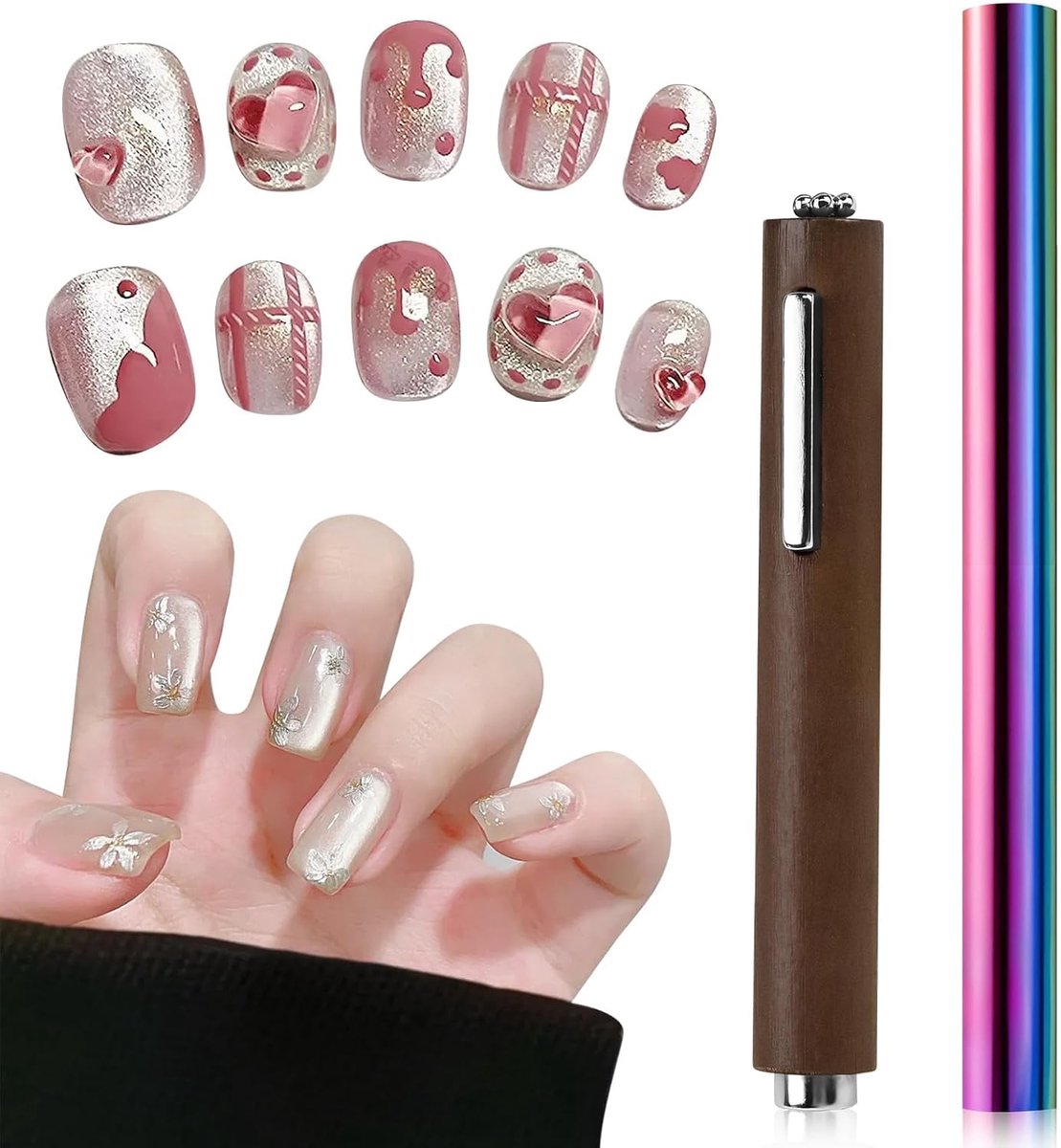SnelShoppen - Set van 2 nagelmagneten voor professioneel nagelkunst, cilindrisch en 3-in-1, perfect voor oog van de kat effecten, 15 cm en 10,7 cm