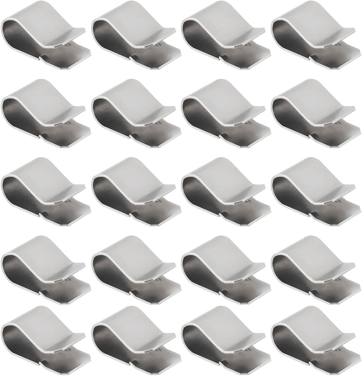 SnelShoppen - 30 stuks RVS Bevestigingsclips U-Clip 21.4x12mm voor 3.5mm Pijp - Lichtschacht, Roestvrij Staal, Gril, Krachtige Grip, Silver Tone