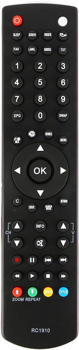 SnelShoppen - Universele TV Afstandsbediening Vervangend voor LCD TV, Zwart, Slijtvast ABS, Tot 10 Meter Bereik, Ideaal voor Thuisgebruik