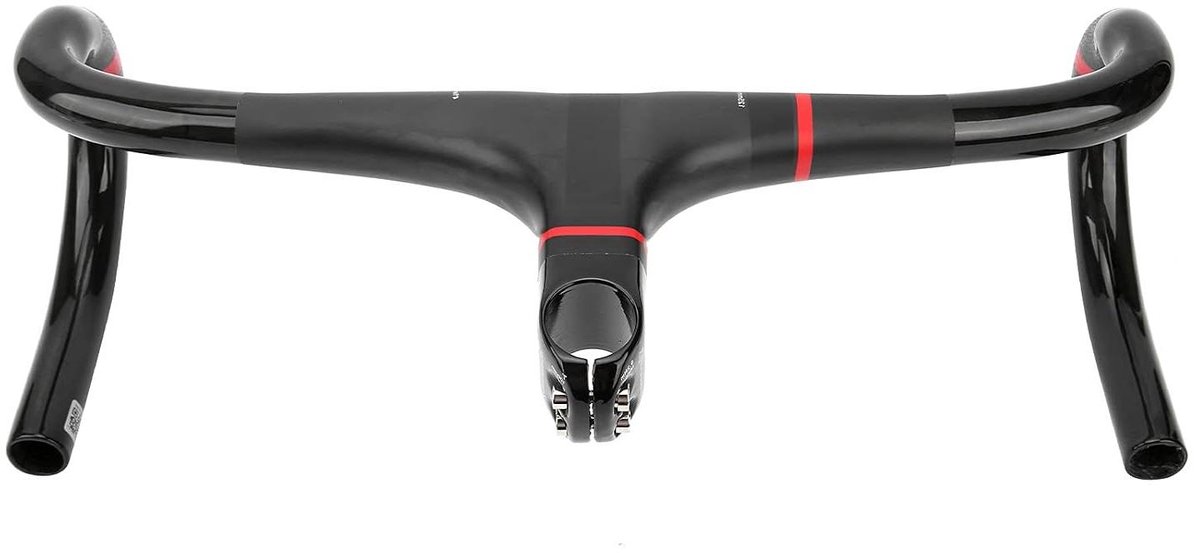 Racefiets Stuur - Fietsstuur Koolstofvezel - Comfortabel Fietsen - Aerodynamisch Ontwerp - 420 mm - Rood