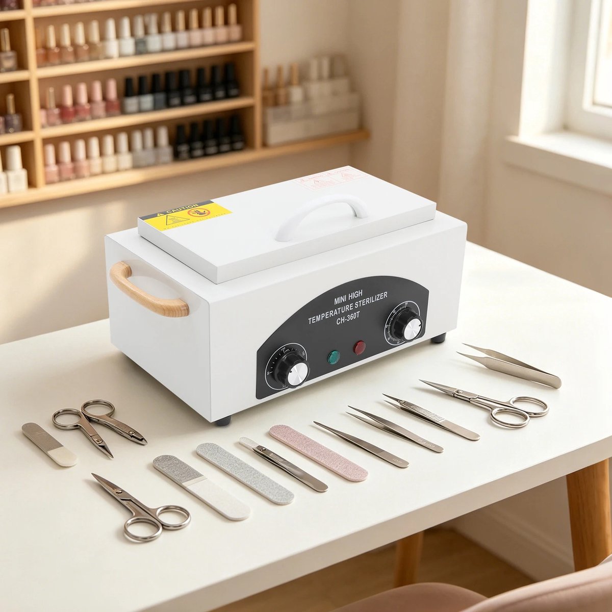 Seth Select Professionele Droge Hitte Sterilisator – 300W Metalen Sterilisatiekast voor Manicure-, Pedicure- en Saloninstrumenten