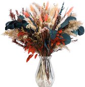 SnelShoppen - Natuurlijk gedroogd pampasgras boeket met gedroogde bloemen - Boho-decoratie voor bruiloften, familie, boerderij en sfeervolle ruimtes -