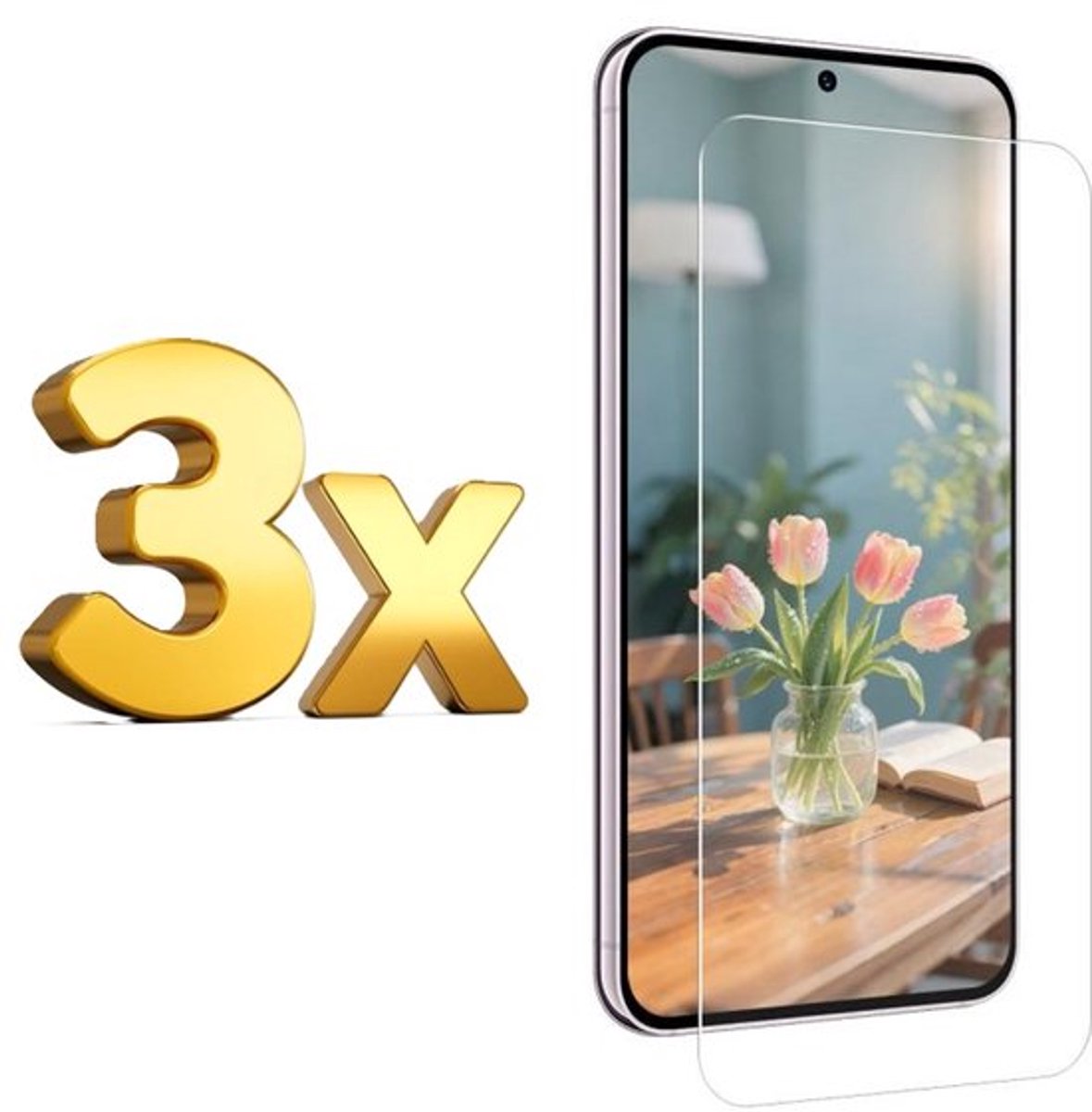 Telestore - 3x glas screenprotector - tempered glass - scherm beveiling - screenprotector geschikt voor Samsung A27 5G / A37 5G / A57 5G / A36 5G / A56 5G / S24 FE