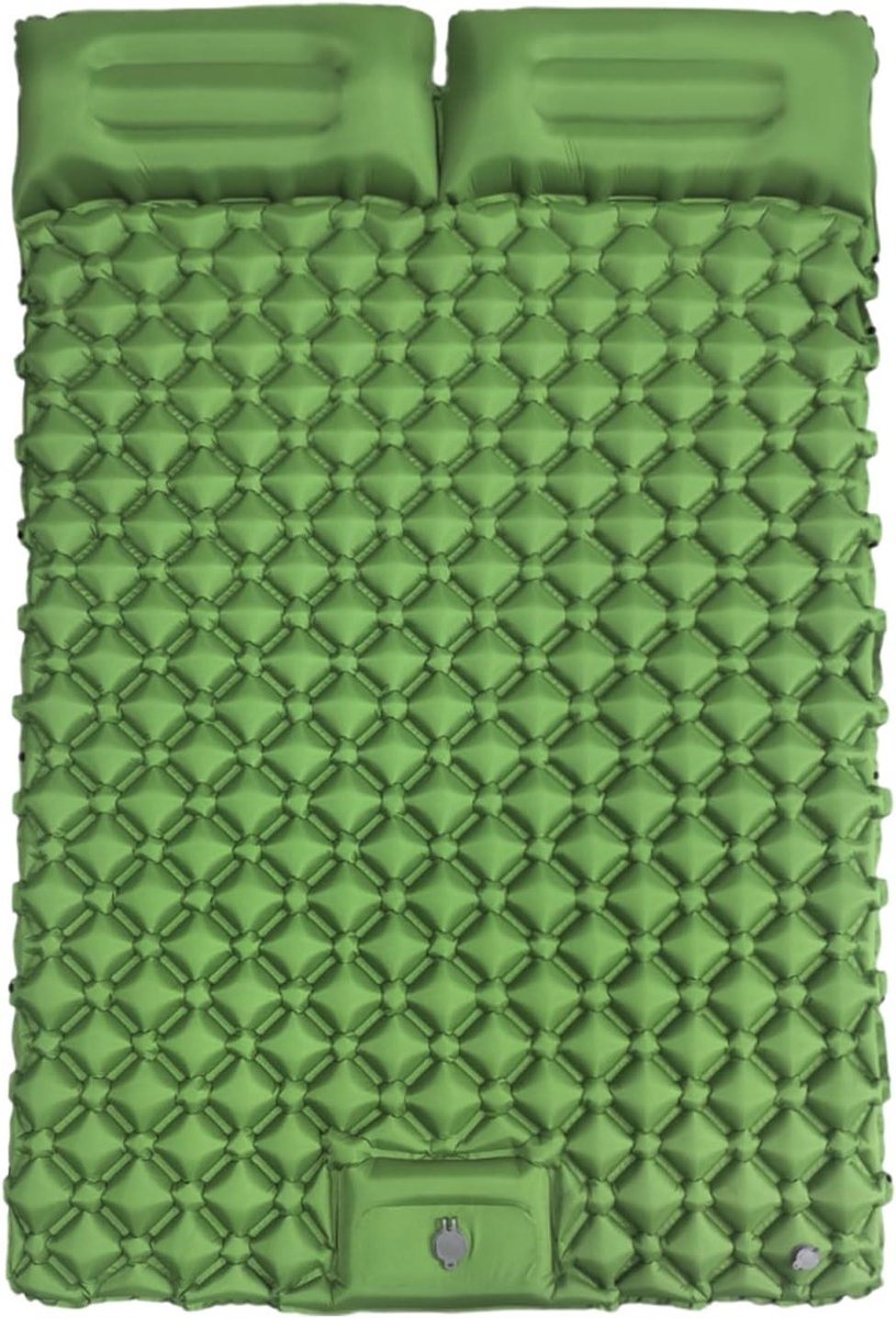 Slaapmat Kamperen - Luchtbed Backpacken - Outdoor Avonturen - Dubbellaags Ontwerp - 190x120x5cm - Groen