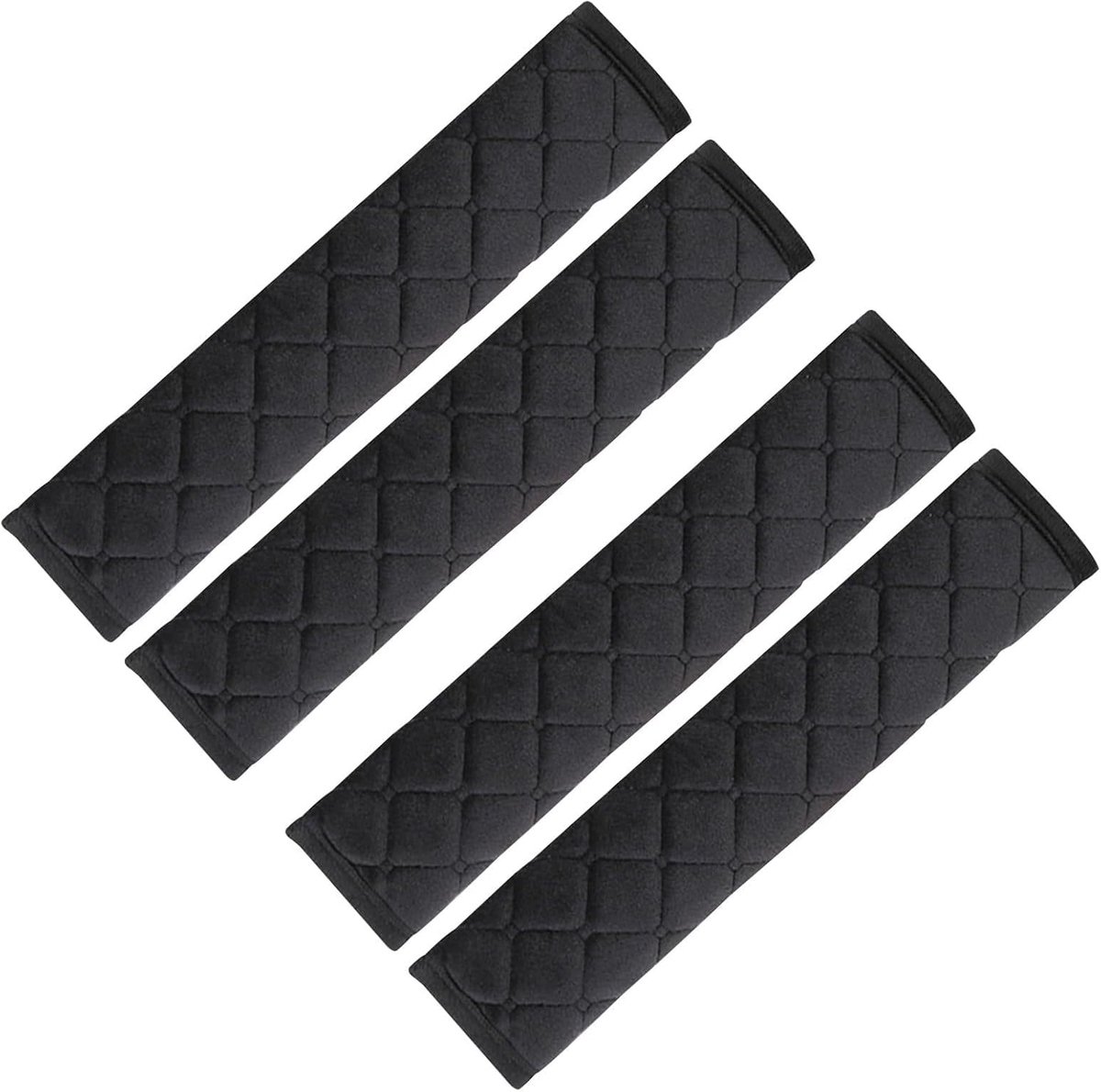 SnelShoppen - Pack van 4 Zachte Autogordel Beschermers - Verwijderbare Gordelpads - Comfortabel en Warm - Geschikt voor de meeste Autogordels - Zwart