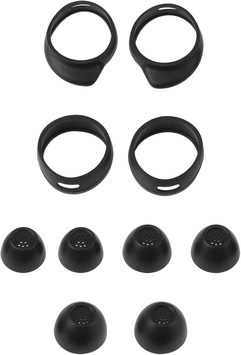 SnelShoppen - Wingtip Oordopjes Earbuds Kit Geschikt voor Samsung Galaxy Buds FE, Zwart, Soft Siliconen, Non-Slip Ontwerp, Ideaal voor Sport en Dageli