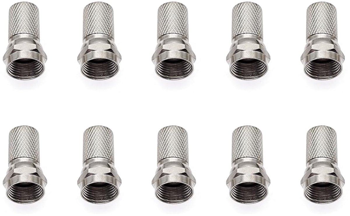 SnelShoppen - 10X F Type Coaxiale Aansluitingen, Micro Draad Antenne Adapters, Gemaakt van Verzilverd Materiaal voor RG6 RG59 Kabels, Ideaal voor TV e