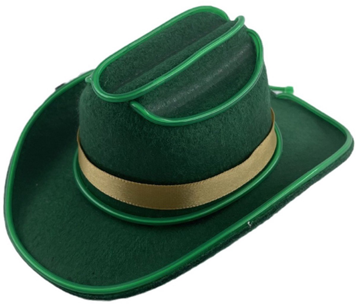 Doppler LED Mini Cowboyhoed – Voor Mensen, Honden & Katten – Festival, Carnaval & Halloween – Groen